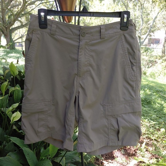 REI Co-op Men's Sahara Cargo Hiking Shorts 30" Nylon Beige Tan Taupe Lightweight - Picture 1 of 13